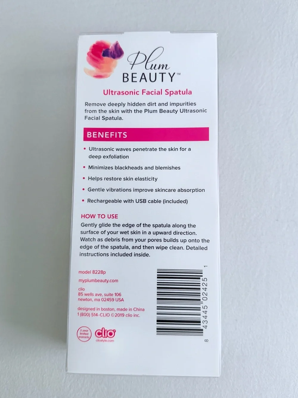 NIB Ultrasonic Facial Spatula for Deep Exfoliation